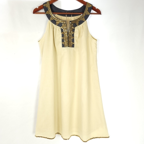 NWT THML 100%Cotton Brass Embroidered Shift Dress - Picture 1 of 10